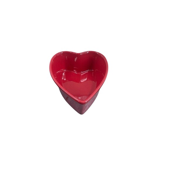Chantal RED Heart Shaped 1 Cup Baking Dish - W/ 1 Pink & 1 Red 7oz Heart Dish - Picture 14 of 16